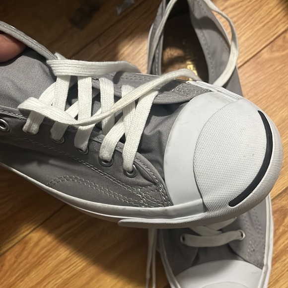 Converse Jack Purcell Smile Canvas Low Top Sneaker Men’s 12 Women’s 13, 5 Gray - Picture 2 of 5